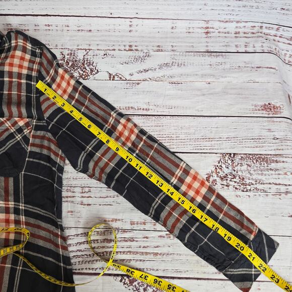 Beach Lunch Lounge Women Charley Top L Plaid Button Shirt Earthy Castlerock NWT - Picture 11 of 12
